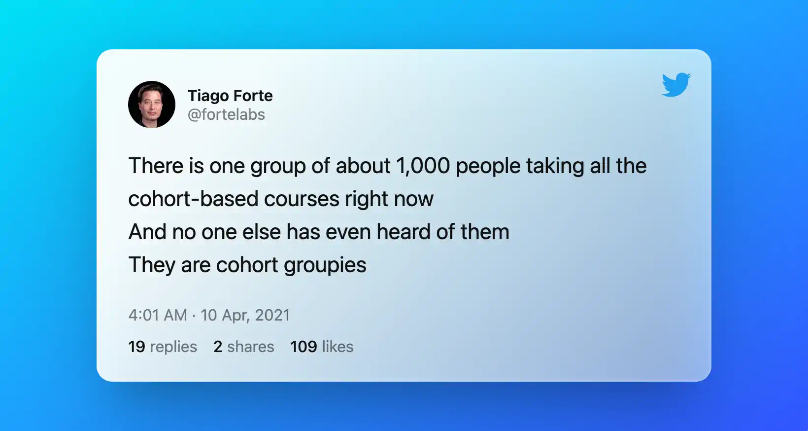 Tweet by Tiago Forte